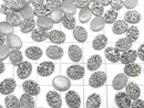 [Video] Druzy Agate Oval Cabochon 8x6mm Silver Plated 5pcs