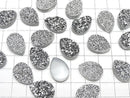 [Video] Druzy Agate Pear Shape Cabochon 18x13mm Silver Coated 1pc