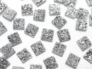 [Video] Druzy Agate Square Cabochon 6x6mm Silver Coated 5pcs
