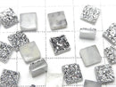 [Video] Druzy Agate Square Cabochon 6x6mm Silver Coated 5pcs
