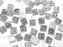 [Video] Druzy Agate Square Cabochon 6x6mm Silver Coated 5pcs
