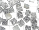 [Video] Druzy Agate Square Cabochon 8x8mm Silver Plated 3pcs