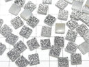 [Video] Druzy Agate Square Cabochon 8x8mm Silver Plated 3pcs