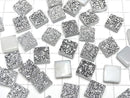 [Video] Druzy Agate Square Cabochon 10x10mm Silver Coated 2pcs
