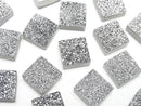 [Video] Druzy Agate Square Cabochon 12x12mm Silver Coated 1pc