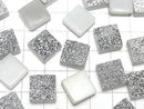 [Video] Druzy Agate Square Cabochon 12x12mm Silver Coated 1pc