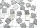 [Video] Druzy Agate Square Cabochon 12x12mm Silver Coated 1pc