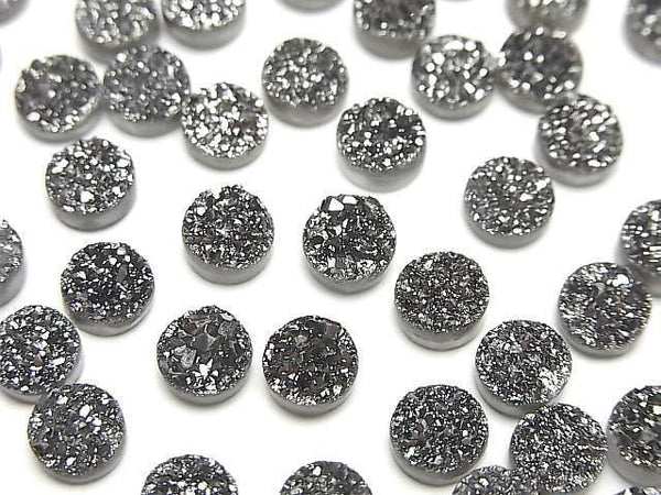 [Video] Druzy Agate Round Cabochon 6x6mm Black Coated 10pcs