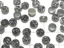 [Video] Druzy Agate Round Cabochon 6x6mm Black Coated 10pcs