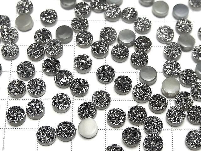 [Video] Druzy Agate Round Cabochon 6x6mm Black Coated 10pcs