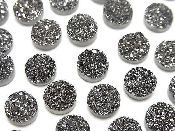 [Video] Druzy Agate Round Cabochon 8x8mm Black Coated 5pcs