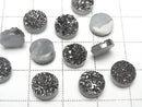 [Video] Druzy Agate Round Cabochon 8x8mm Black Coated 5pcs
