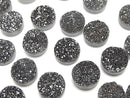 [Video] Druzy Agate Round Cabochon 10x10mm Black Coated 3pcs