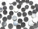 [Video] Druzy Agate Round Cabochon 10x10mm Black Coated 3pcs