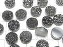 [Video] Druzy Agate Round Cabochon 12x12mm Black Coated 2pcs