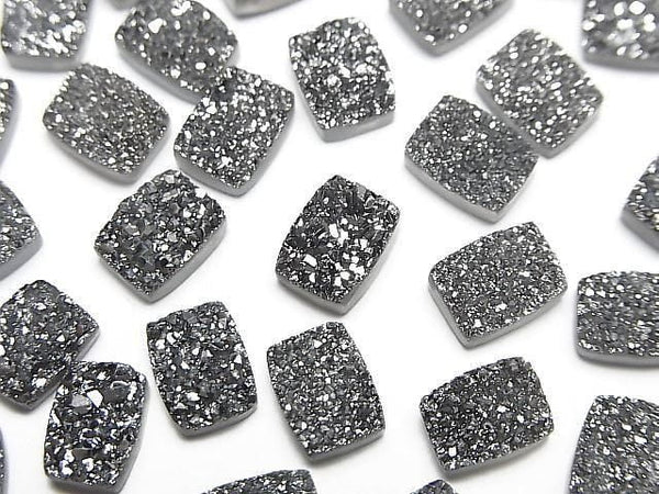 [Video] Druzy Agate Rectangle Cabochon 8x6mm Black Coated 5pcs