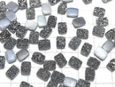 [Video] Druzy Agate Rectangle Cabochon 8x6mm Black Coated 5pcs