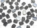 [Video] Druzy Agate Rectangle Cabochon 10x8mm Black Coated 3pcs