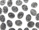 [Video] Druzy Agate Oval Cabochon 8x6mm Black Coated 5pcs