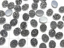 [Video] Druzy Agate Oval Cabochon 10x8mm Black Coated 3pcs