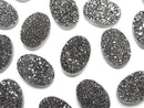 [Video] Druzy Agate Oval Cabochon 14x10mm Black Coated 2pcs