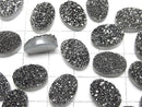 [Video] Druzy Agate Oval Cabochon 14x10mm Black Coated 2pcs
