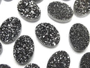 [Video] Druzy Agate Oval Cabochon 18x13mm Black Coated 1pc