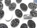 [Video] Druzy Agate Oval Cabochon 18x13mm Black Coated 1pc