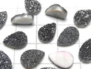 [Video] Druzy Agate Pear Shape Cabochon 12x8mm Black Coated 3pcs