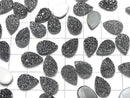 [Video] Druzy Agate Pear Shape Cabochon 12x8mm Black Coated 3pcs