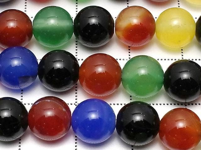 [Video] Multicolor Chalcedony AAA Round 8mm 1strand beads (approx. 15 inches/36 cm)