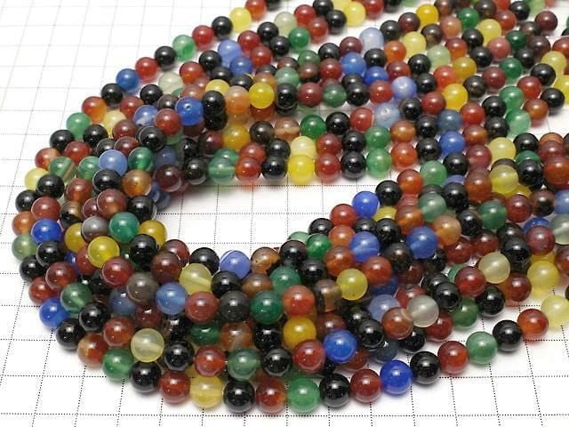 [Video] Multicolor Chalcedony AAA Round 8mm 1strand beads (approx. 15 inches/36 cm)