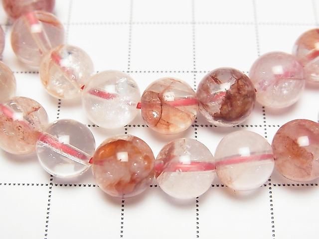 [Video] Red Hematoid Quartz AAA Round 8.5mm Bracelet