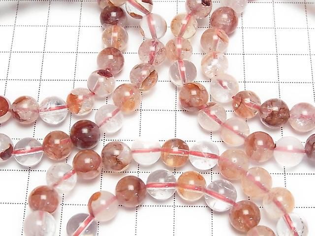 [Video] Red Hematoid Quartz AAA Round 8.5mm Bracelet