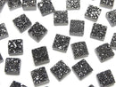 [Video] Druzy Agate Square Cabochon 6x6mm Black Coated 5pcs