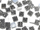 [Video] Druzy Agate Square Cabochon 6x6mm Black Coated 5pcs