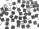 [Video] Druzy Agate Square Cabochon 6x6mm Black Coated 5pcs