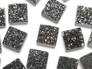 [Video] Druzy Agate Square Cabochon 10x10mm Black Coated 2pcs