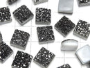 [Video] Druzy Agate Square Cabochon 10x10mm Black Coated 2pcs