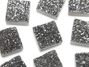 [Video] Druzy Agate Square Cabochon 12x12mm Black Coated 1pc