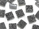 [Video] Druzy Agate Square Cabochon 12x12mm Black Coated 1pc