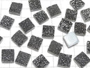 [Video] Druzy Agate Square Cabochon 12x12mm Black Coated 1pc
