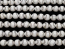 [Video] S-Shaped Line Carved White Agate Faceted Round 10mm 1strand Beads (approx. 14 inches/34 cm)