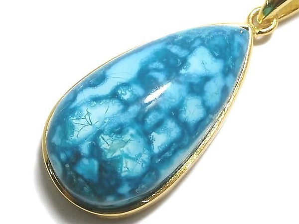 [Video][One of a kind] Chrysocolla AAA Pendant 18KGP NO.99