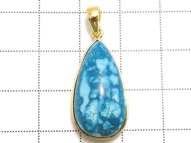 [Video][One of a kind] Chrysocolla AAA Pendant 18KGP NO.99