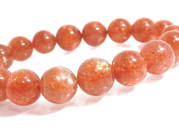 [Video][One of a kind] High Quality Sunstone AAA Round 10mm Bracelet NO.1