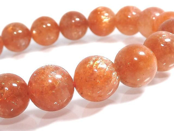 [Video][One of a kind] High Quality Sunstone AAA Round 11mm Bracelet NO.4