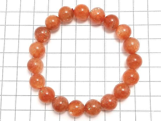 [Video][One of a kind] High Quality Sunstone AAA Round 11mm Bracelet NO.4