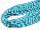 [Video]High Quality! Magnesite Turquoise Faceted Button Rondelle 3x3x2mm 1strand beads (aprx.15inch/36cm)