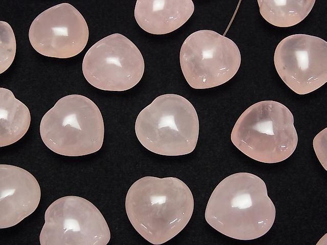 [Video] Rose Quartz AAA- Heart 16x16mm [Half Drilled Hole] 3pcs